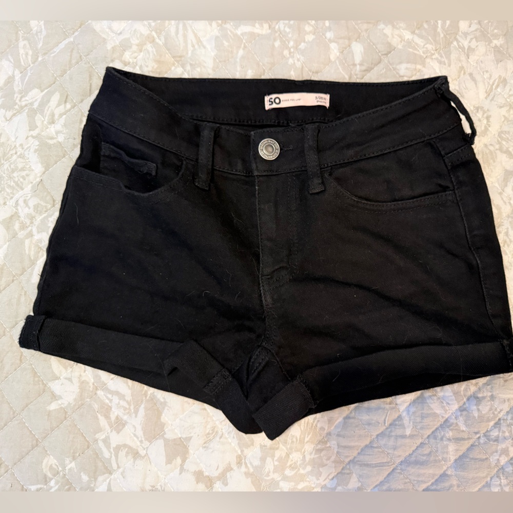 SO Women's Classic Black Jean Shorts
